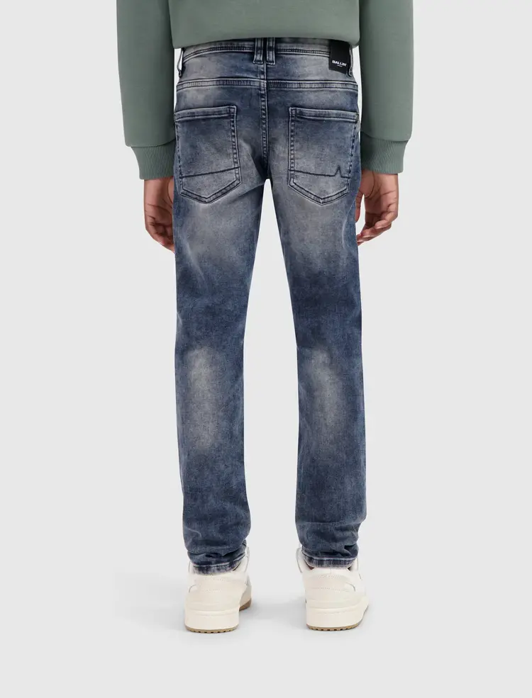 JUNIOR NOAH SLIM FIT JEANS DARK DENIM DARK BLUE DAMAGED