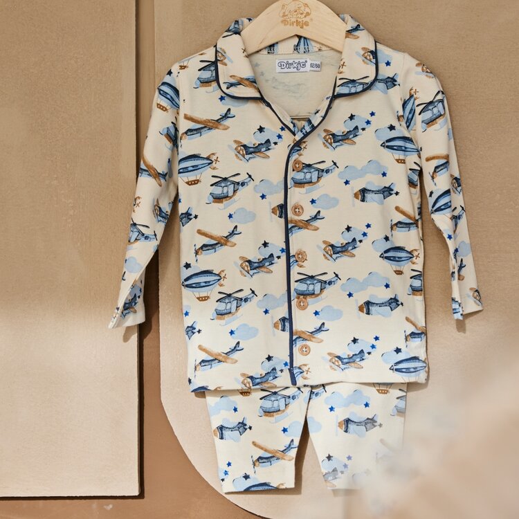 DIRKJE JONGENS BABY PYJAMA VLIEGTUIGEN