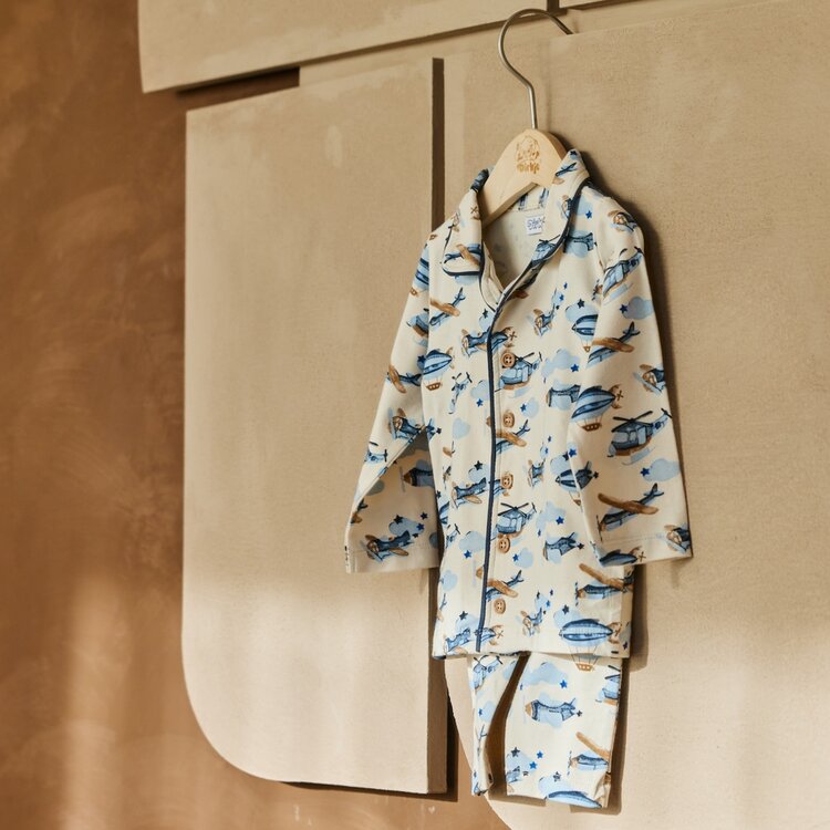 DIRKJE DIRKJE JONGENS BABY PYJAMA VLIEGTUIGEN
