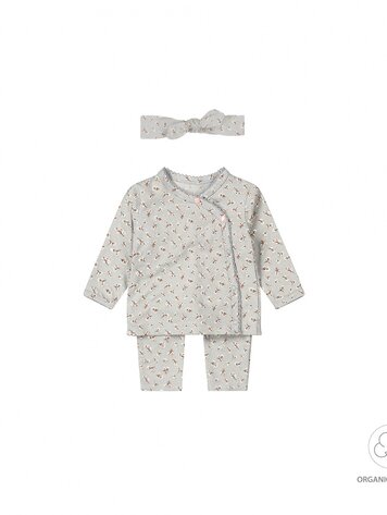 DIRKJE BABY MEISJES SET MET HAARBAND BLOEMETJES