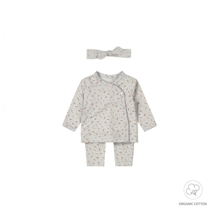 DIRKJE BABY MEISJES SET MET HAARBAND BLOEMETJES