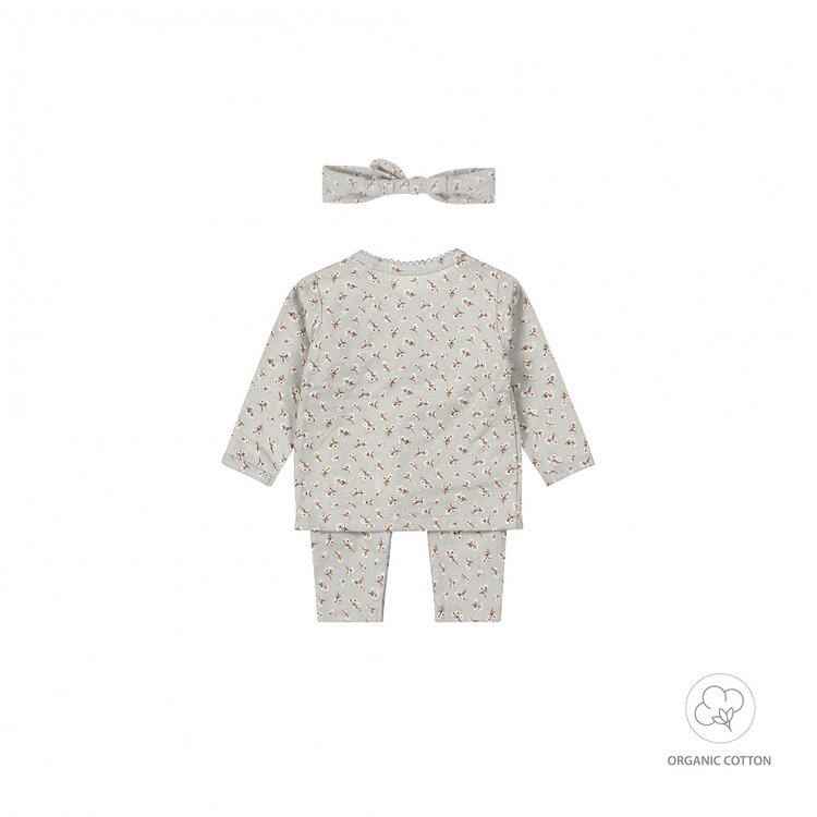 DIRKJE BABY MEISJES SET MET HAARBAND BLOEMETJES