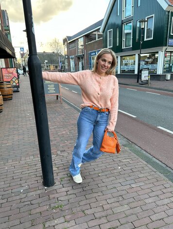 DAMES VEST GEMELEERD ORANJE