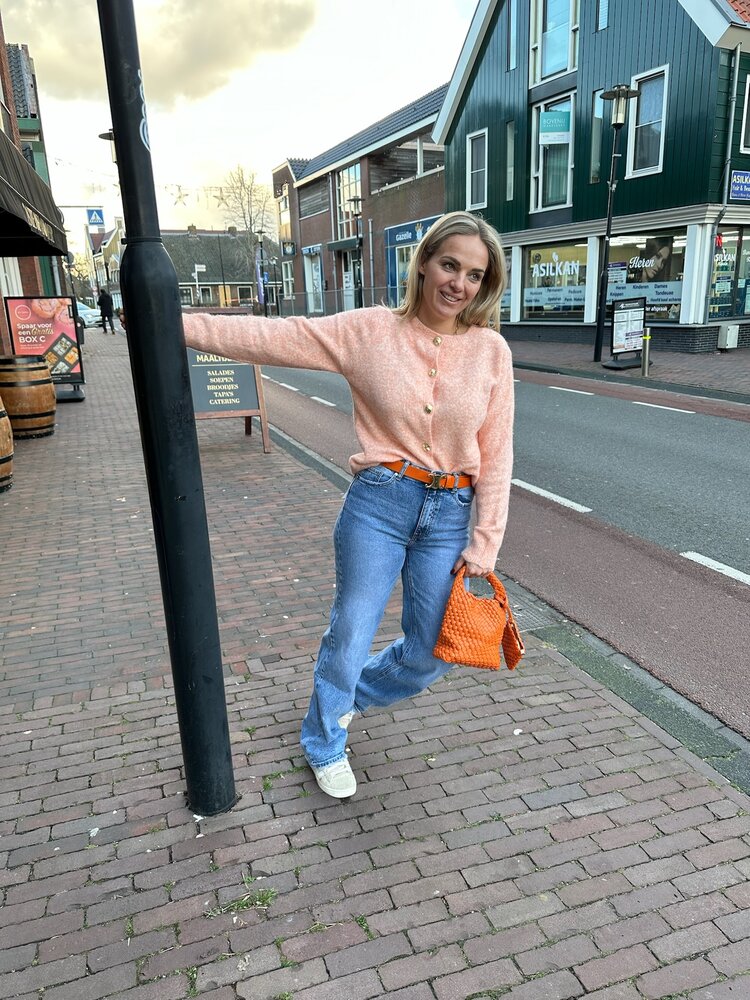 DAMES VEST GEMELEERD ORANJE