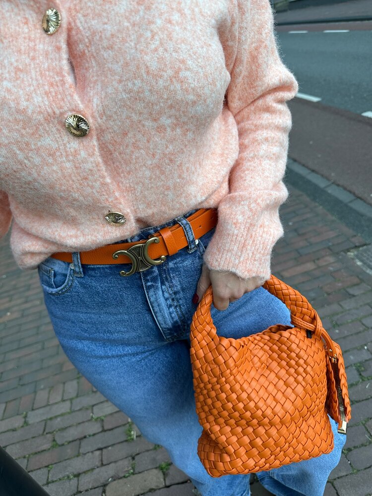 DAMES VEST GEMELEERD ORANJE