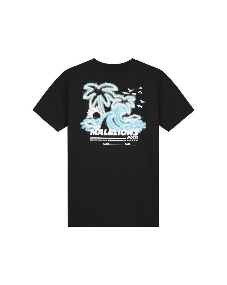 MALELIONS JONGENS T-SHIRT JUNIOR  PARADISE ZWART