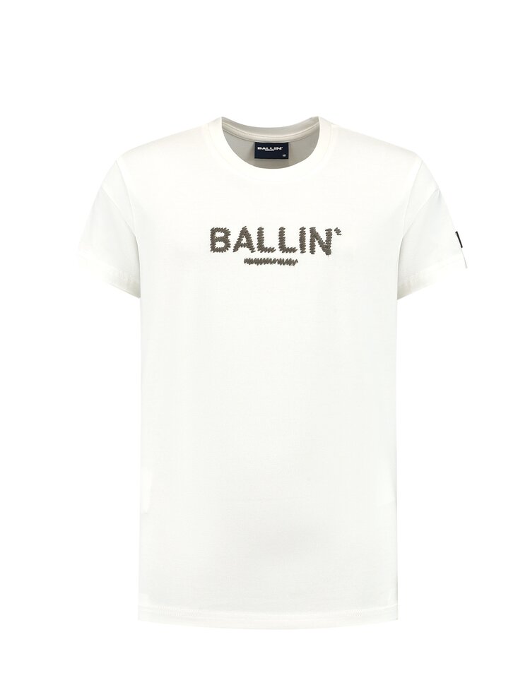 BALLIN JONGENS REGULAR FIT CREWNECK SS T-SHIRT OFF WHITE