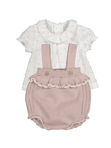 MAYORAL BABY MEISJES KNIT SALOPETTE SET ROZE