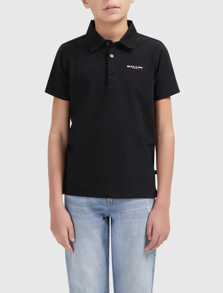 BALLIN JONGENS POLO SHIRT ZWART