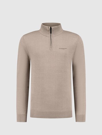 BALLIN  JONGENS JUNIOR HALF ZIP KNIT TRUI TAUPE