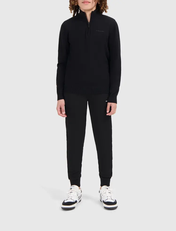BALLIN  JONGENS JUNIOR HALF ZIP KNIT TRUI ZWART