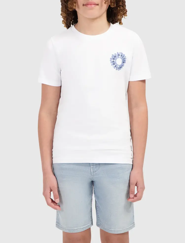BALLIN JONGENS REGULAR FIT CREWNECK SS T-SHIRT WIT