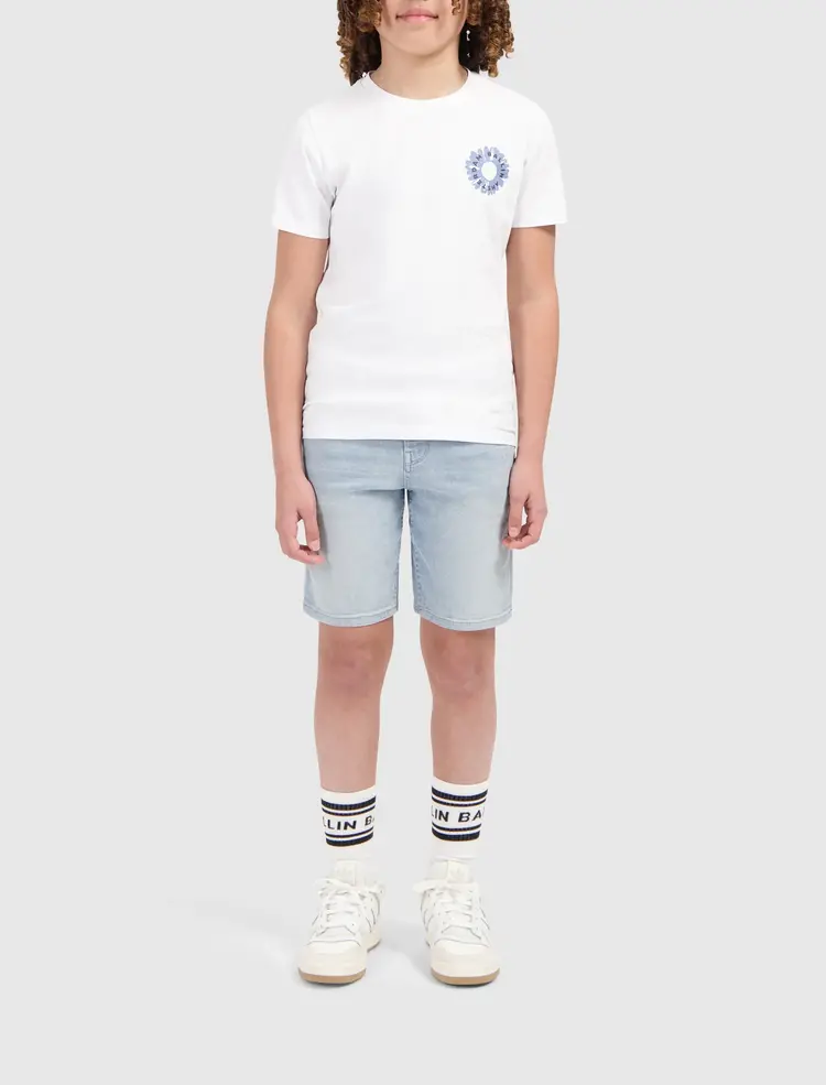 BALLIN JONGENS REGULAR FIT CREWNECK SS T-SHIRT WIT