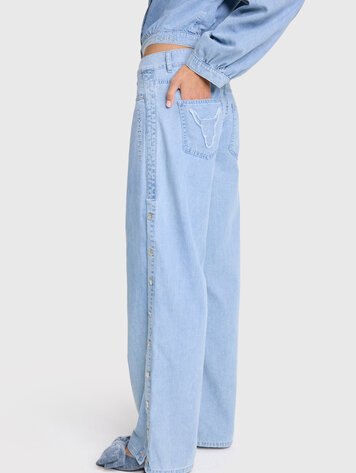 ALIX CHAMBRAY DENIM PANTS