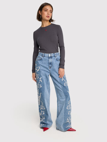 ALIX THE LABEL ALIX FLOWER BULL DENIM PANTS