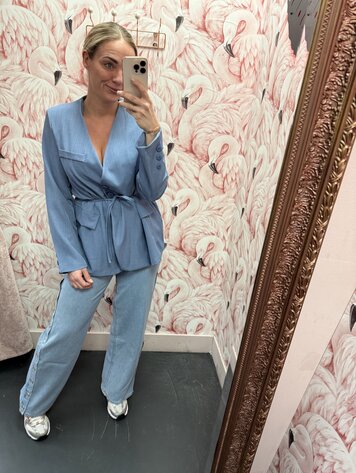 DAMES BLAZER CEINTUUR BLAUW