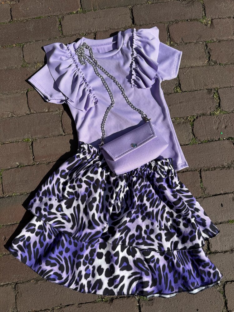 MEISJES ROK LILA PANTER