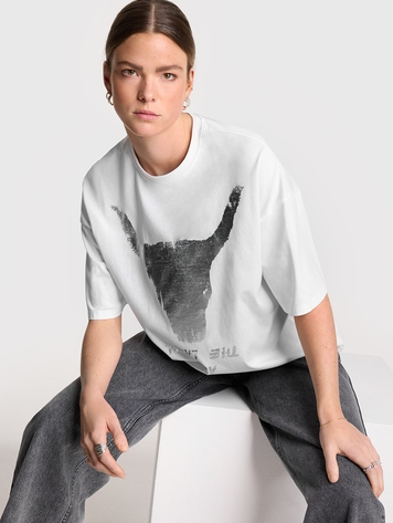 ALIX THE LABEL ALIX SILVER BULL T-SHIRT WIT