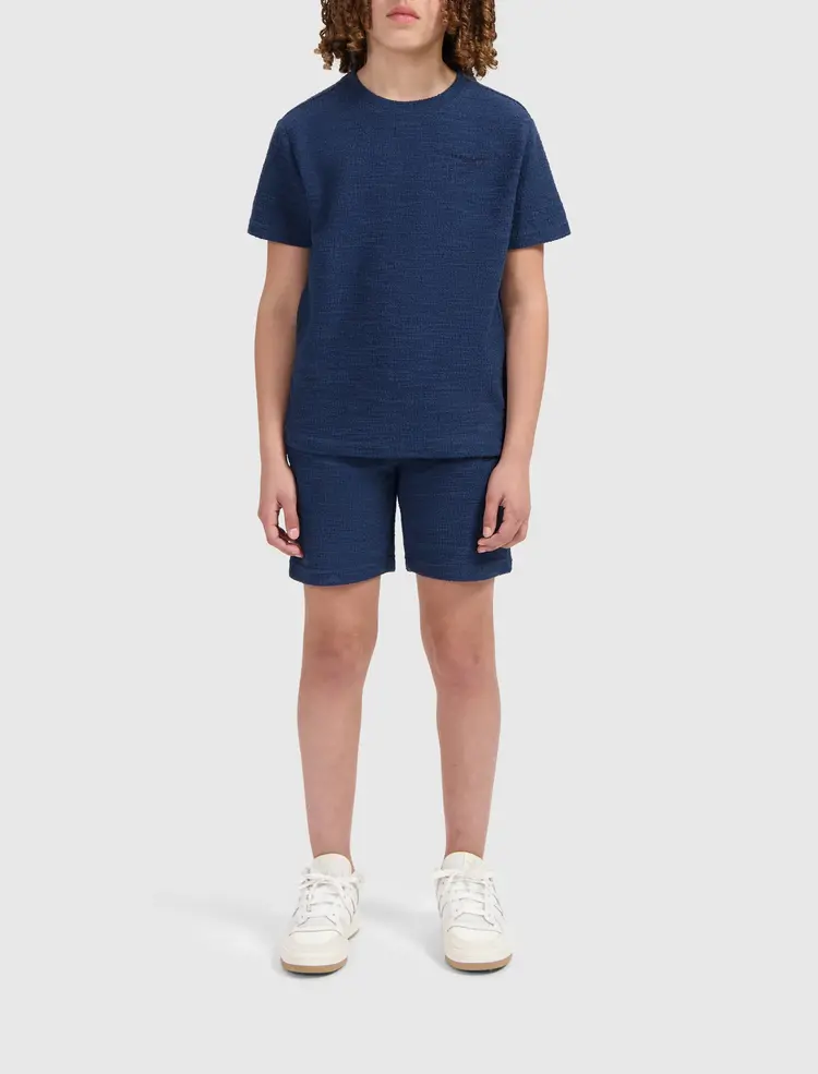 BALLIN JUNIOR ICON BOUCLÉ SHORTS NAVY
