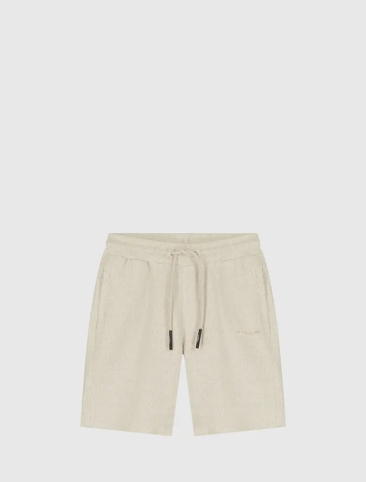 BALLIN JUNIOR ICON BOUCLÉ SHORTS BEIGE