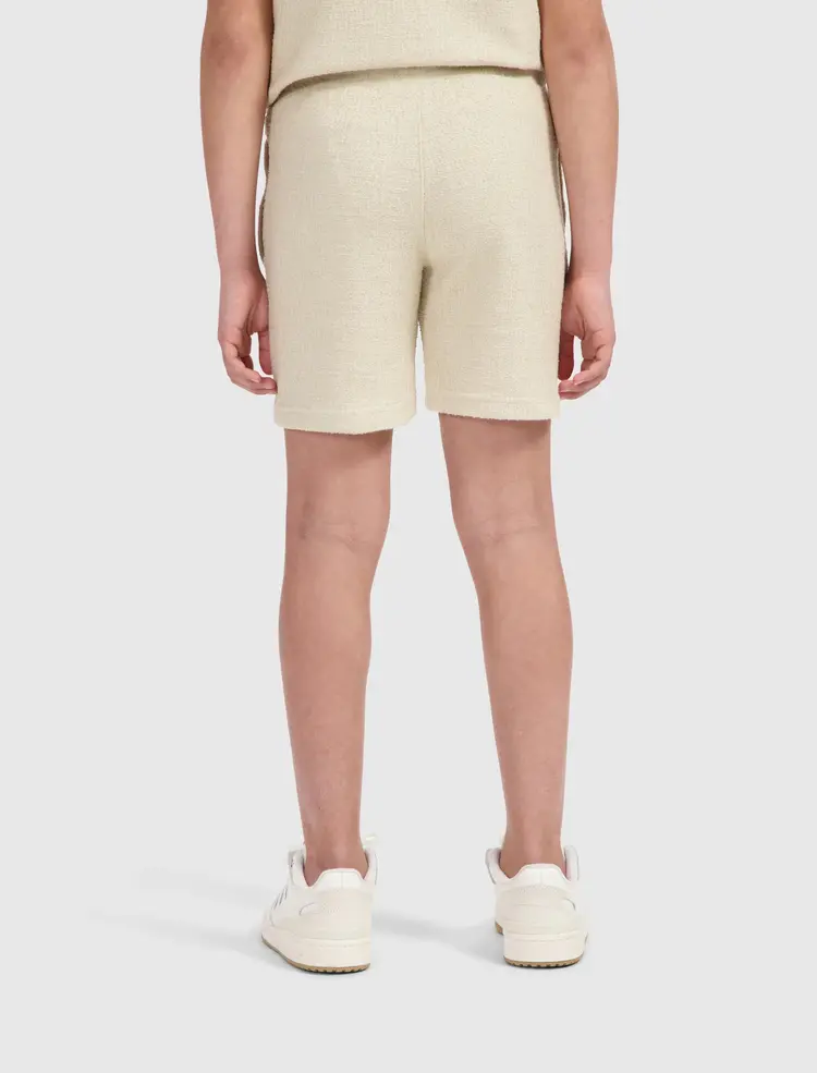 BALLIN JUNIOR ICON BOUCLÉ SHORTS BEIGE