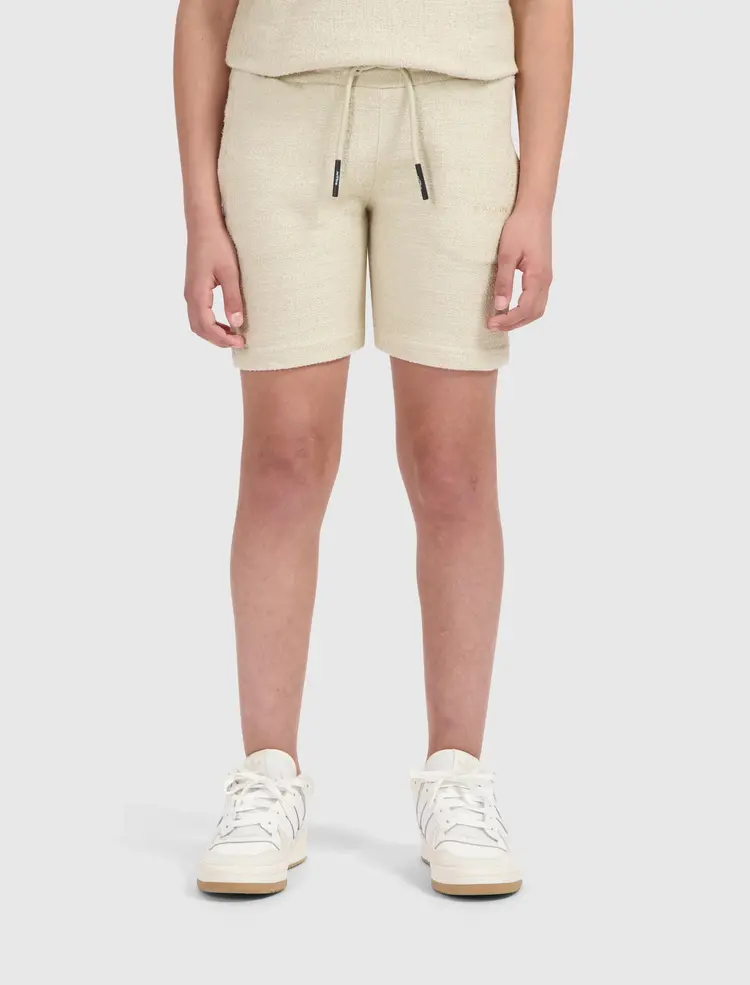 BALLIN JUNIOR ICON BOUCLÉ SHORTS BEIGE