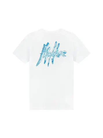 MALELIONS JUNIOR 3D WAVE T-SHIRT WHITE/AQUA BLUE