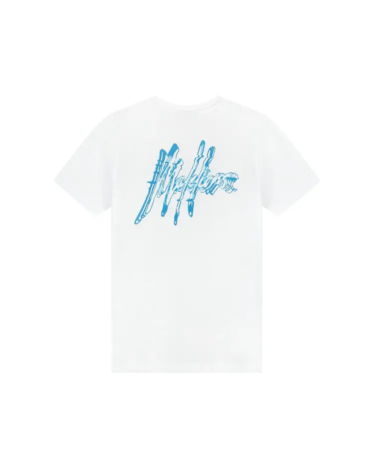 MALELIONS JUNIOR 3D WAVE T-SHIRT WHITE/AQUA BLUE