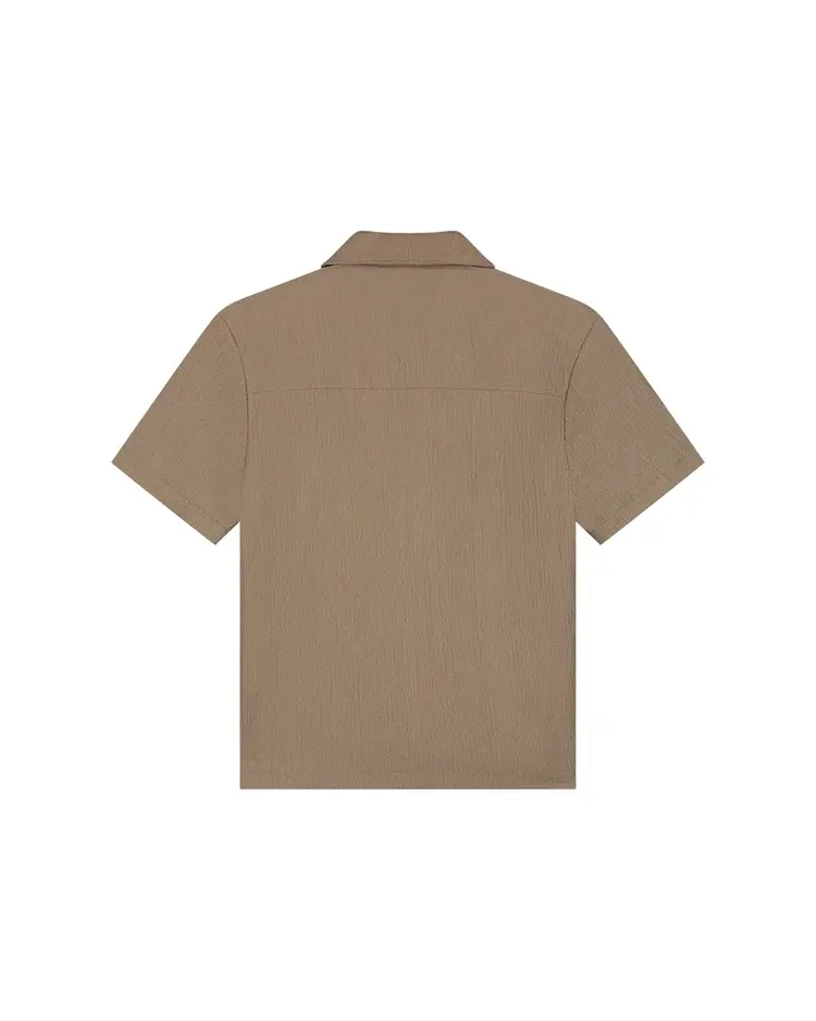 MALELIONS  JUNIOR SEERSUCKER SHIRT TAUPE
