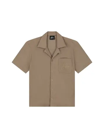 MALELIONS  JUNIOR SEERSUCKER SHIRT TAUPE