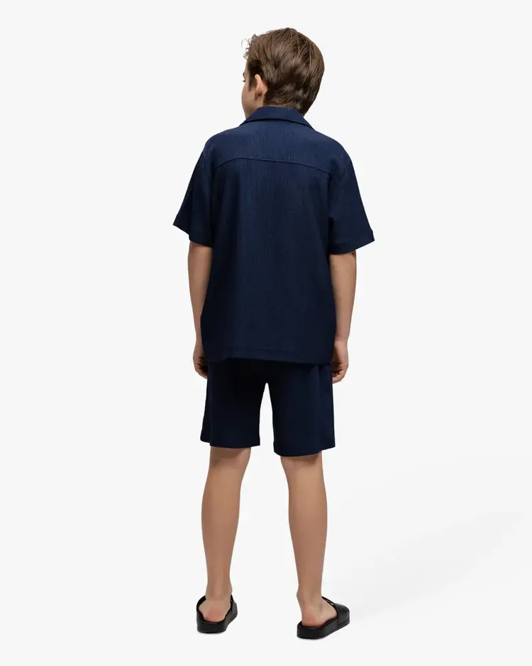 MALELIONS  JUNIOR SEERSUCKER SHIRT NAVY