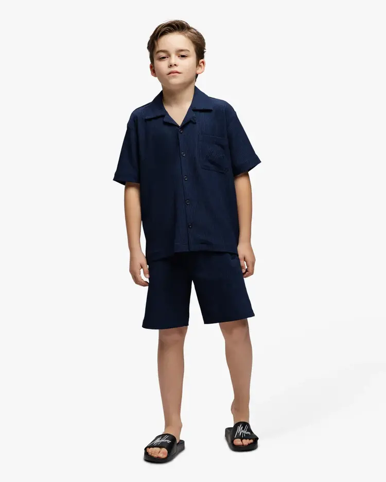 MALELIONS  JUNIOR SEERSUCKER SHIRT NAVY