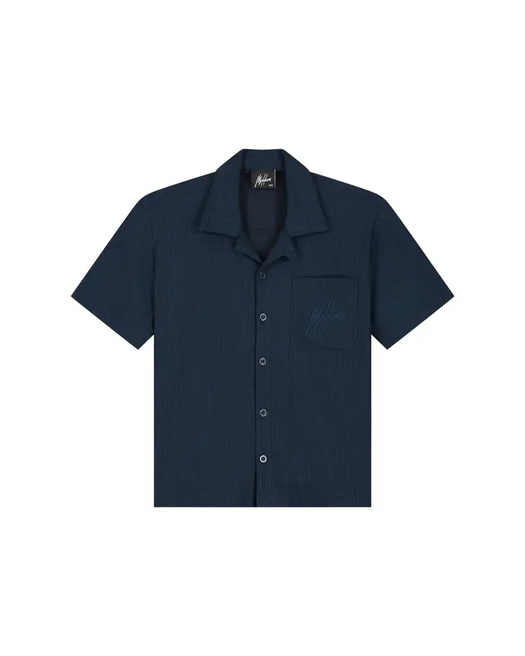 MALELIONS  JUNIOR SEERSUCKER SHIRT NAVY