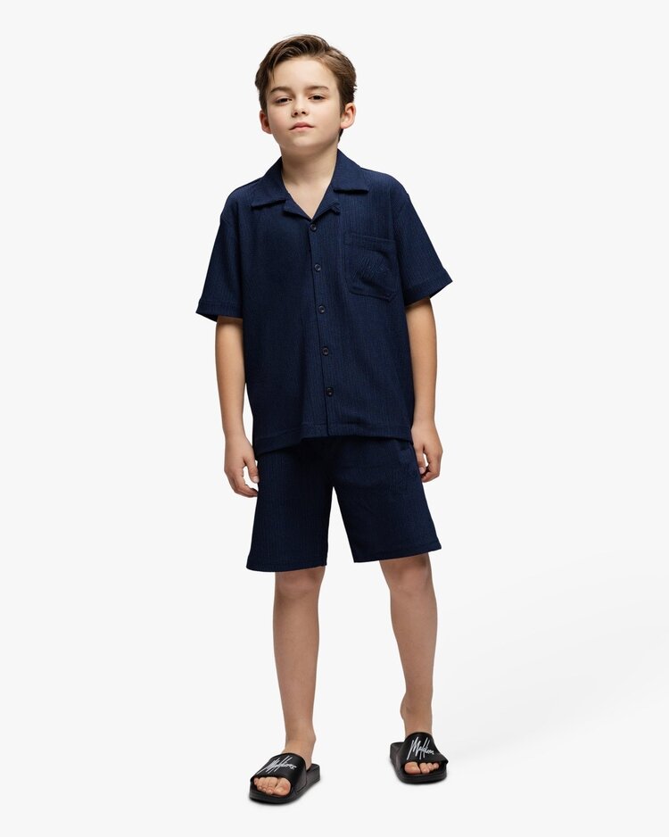 MALELIONS JUNIOR SEERSUCKER SHORTS NAVY