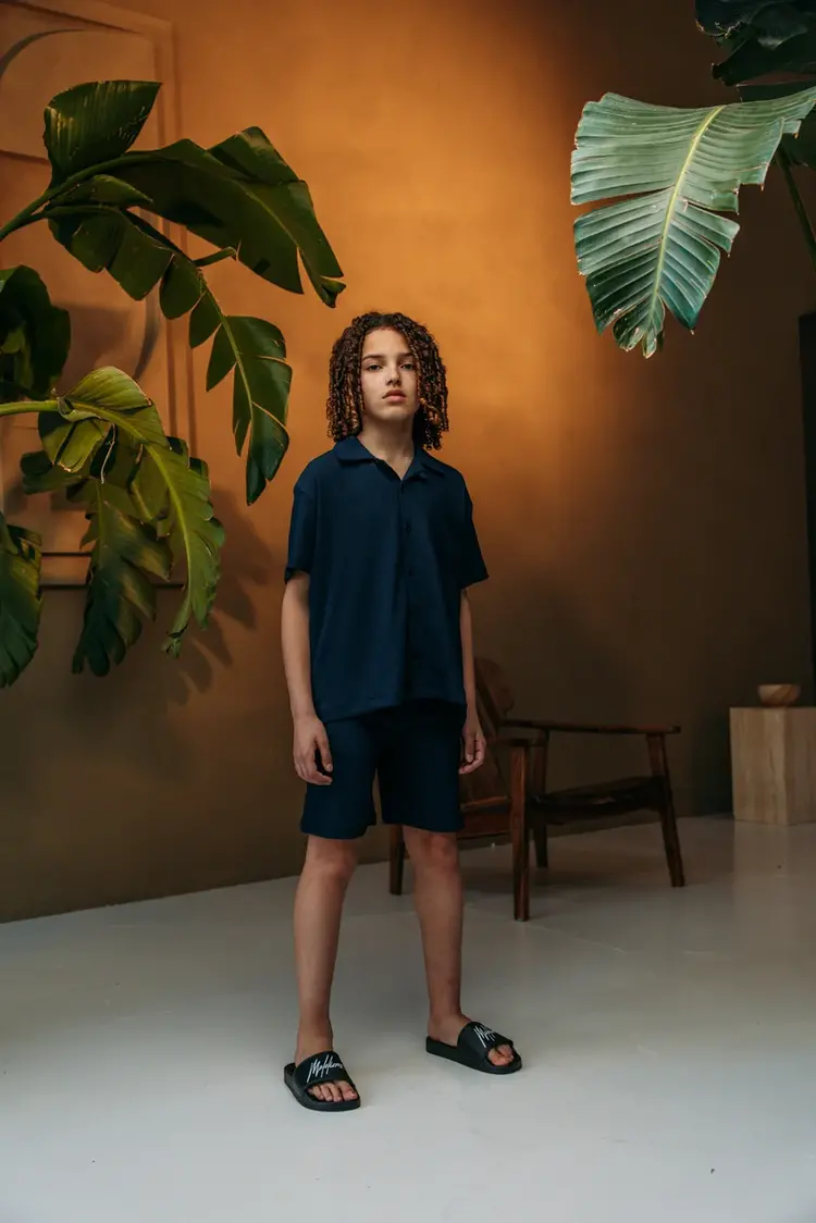 MALELIONS JUNIOR SEERSUCKER SHORTS NAVY