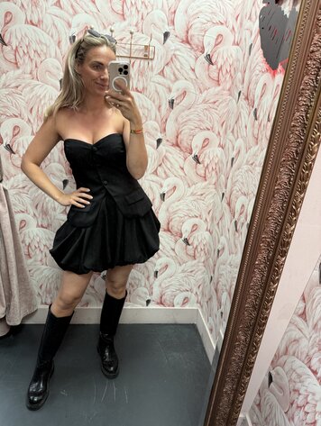 DAMES SET BALLOON ZWART