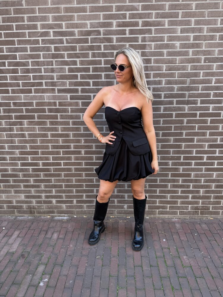 DAMES SET BALLOON ZWART