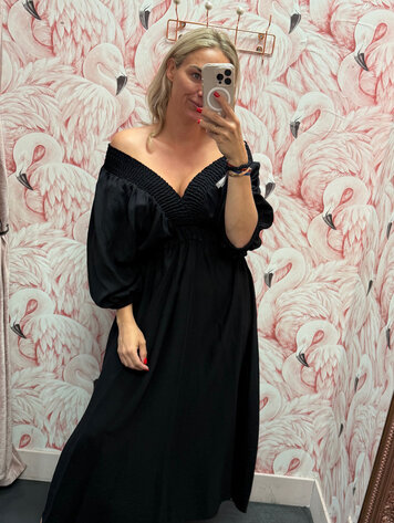 DAMES JURK ZWART MAXI