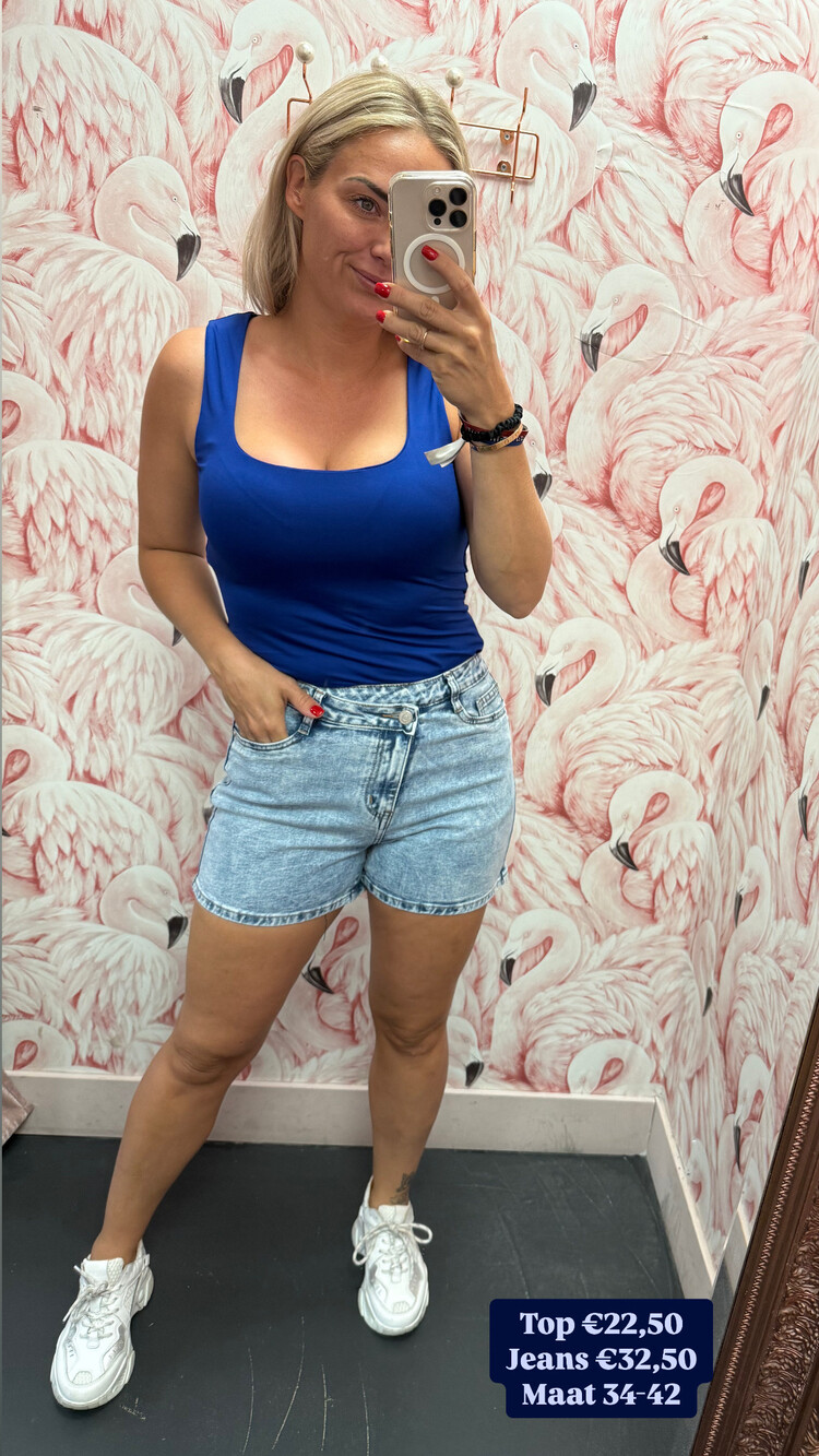 DAMES TOP KOBALT BLAUW
