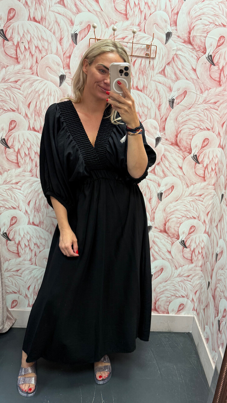 DAMES JURK ZWART MAXI