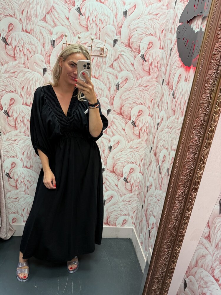 DAMES JURK ZWART MAXI