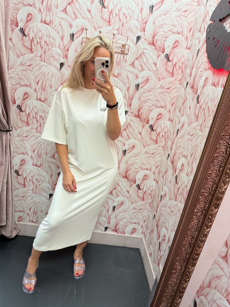 DAMES T-SHIRT JURK RIB