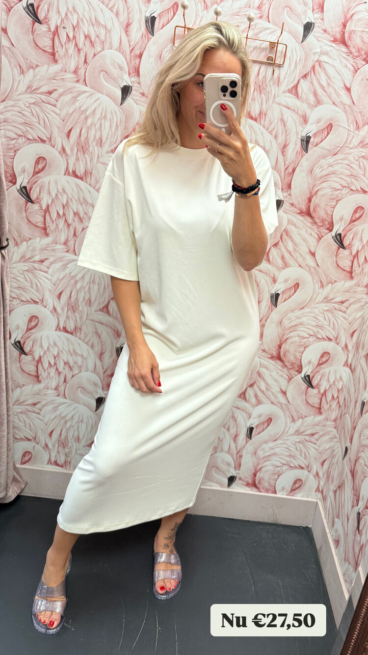 DAMES T-SHIRT JURK RIB