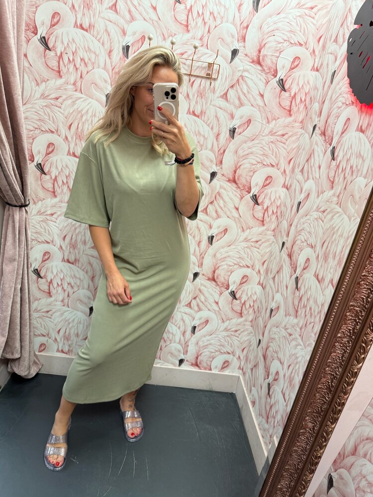 DAMES T-SHIRT JURK RIB