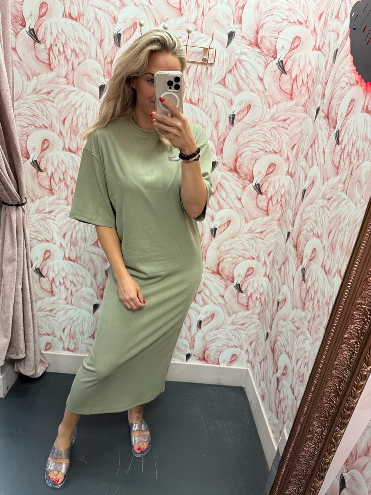 DAMES T-SHIRT JURK RIB