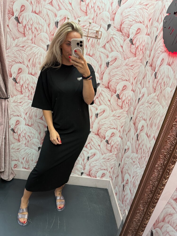 DAMES T-SHIRT JURK RIB