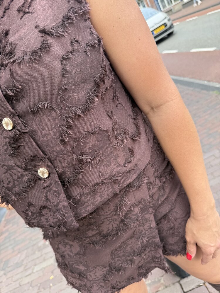 DAMES SKORT BRUIN VEERTJES