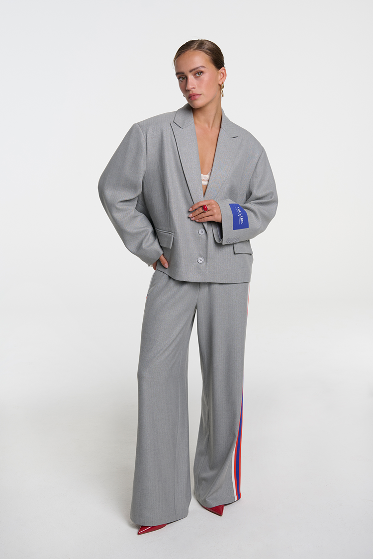 ALIX THE LABEL ALIX COATED HERRINGBONE PANTS