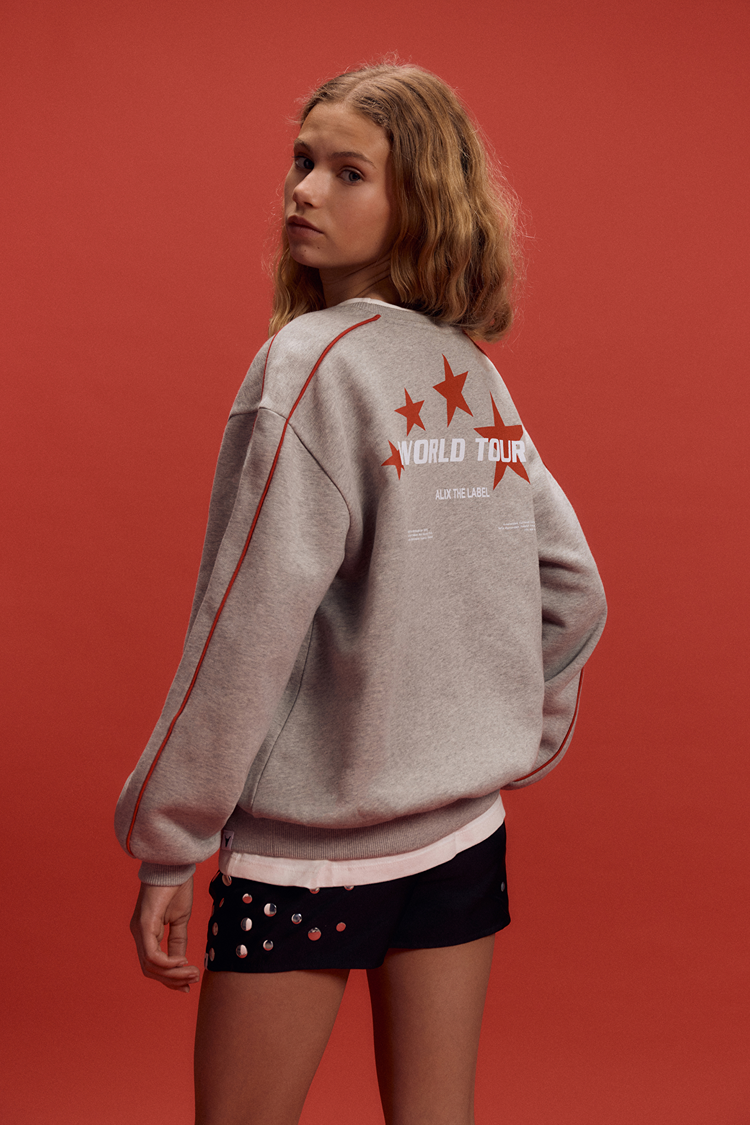 ALIX MINI ALIX MINI TEXT PRINT SWEATER