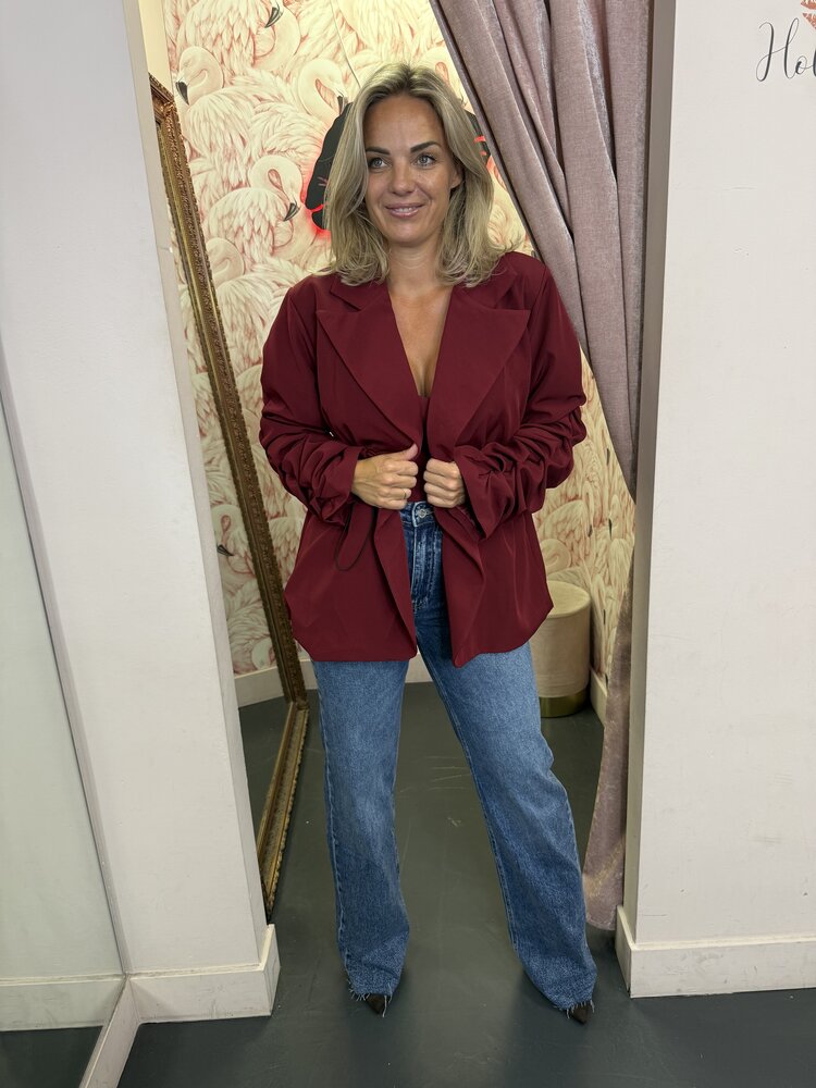 DAMES BLAZER SMOK BORDEAUX